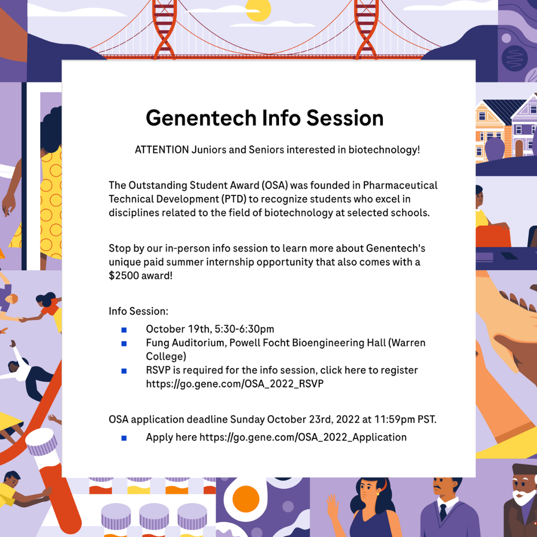 OnCampus Genentech Info Session and Summer Internship Opportunity